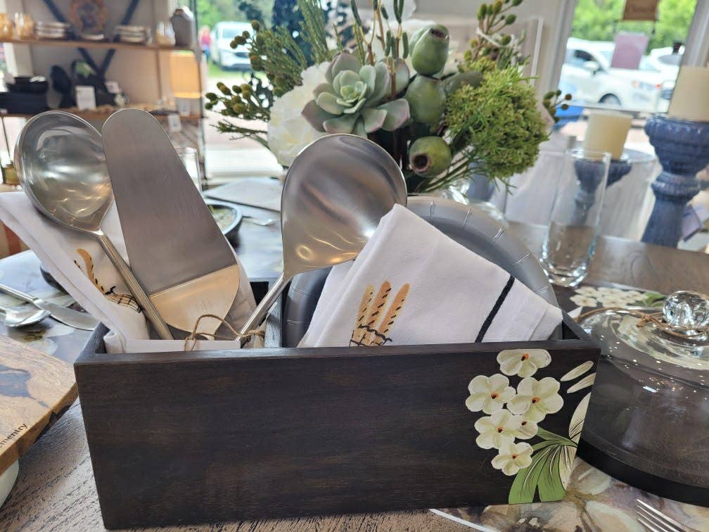 Indriya Home - Wholesale Platter - Frangipani Oval Mango Wood Platter – Handpainted5