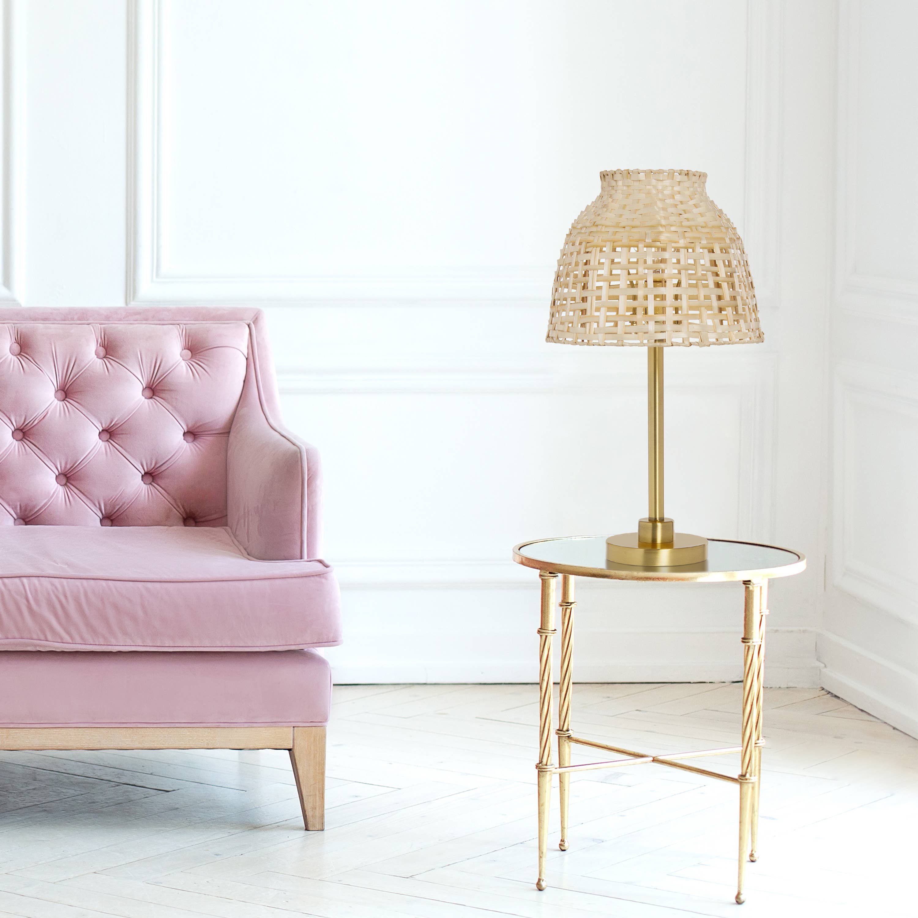 River of Goods - Wholesale Accent/Desk Lamp - 20"H Shayne Natural & Gold Bamboo Shade Table Lamp4