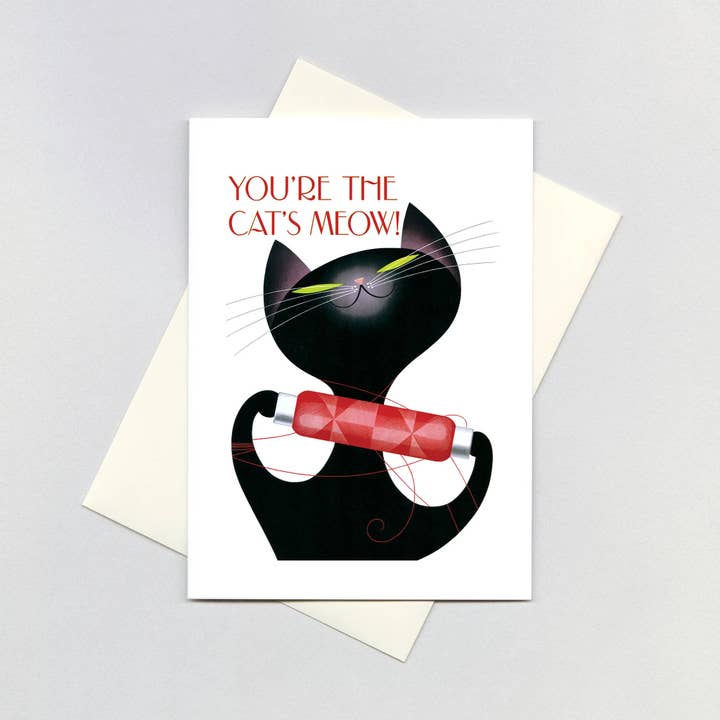 Cat With Pink String - Birthday Card for wholesale by Laughing Elephant