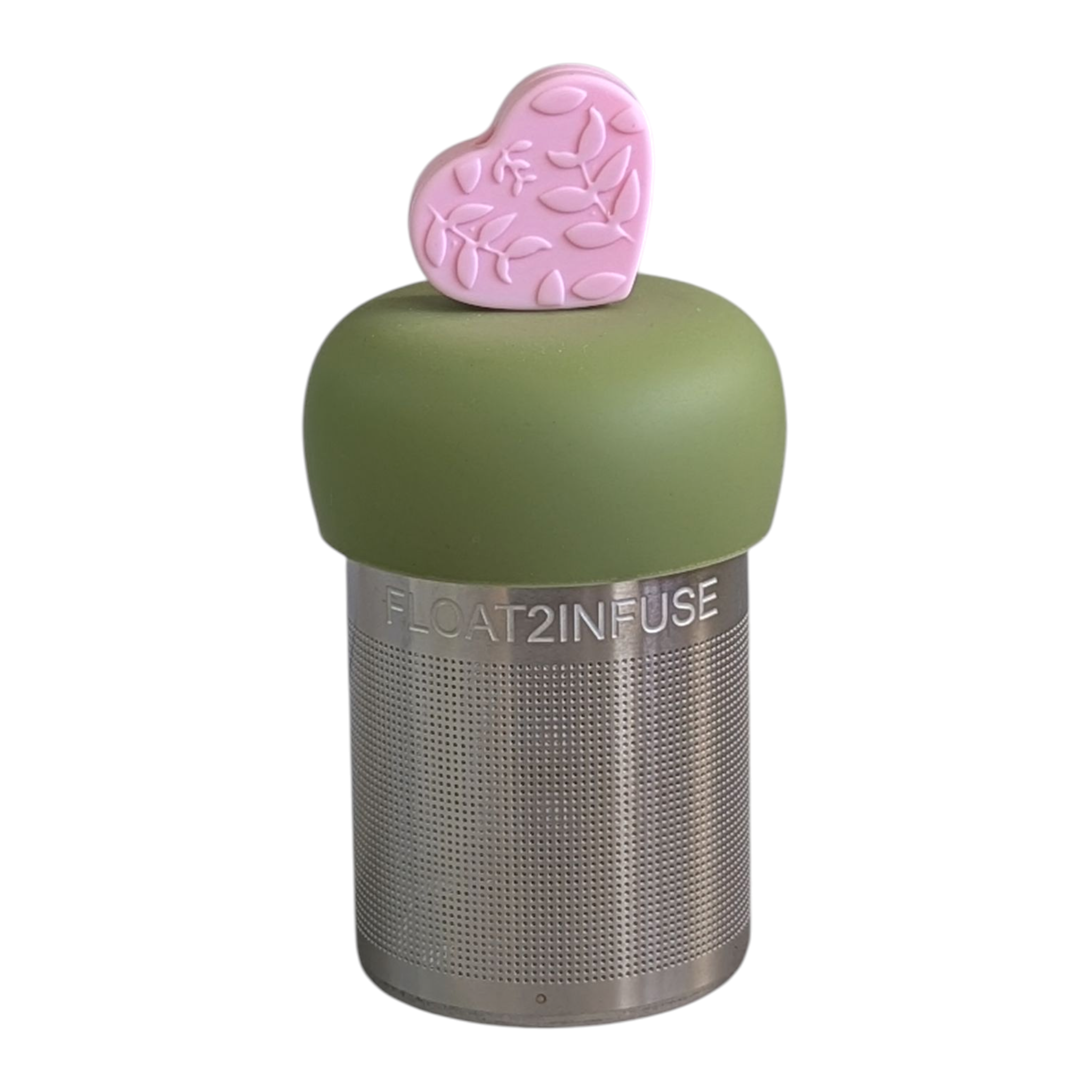 Float2infuse Tea Infuser – Engroshandel Tesi – Lyserød Blad Hjerte | Flydende Te Si | Grøn Base0