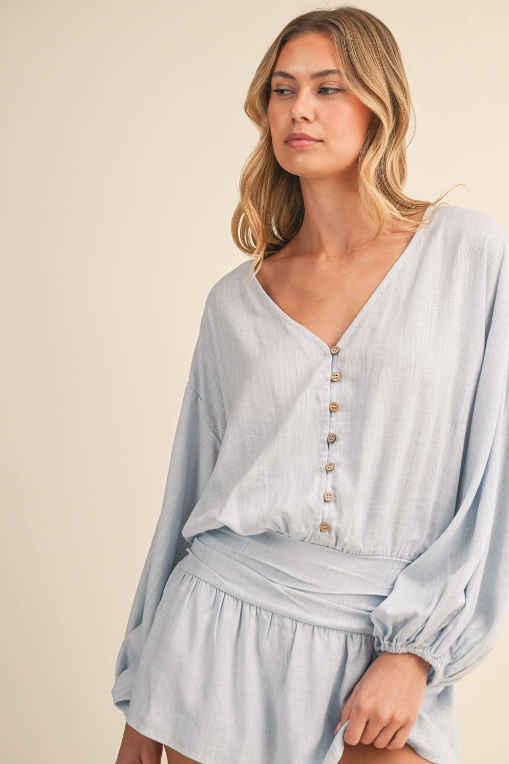 Klesis - Wholesale Romper - Women's - IR2396 LINEN LONGSLEEVES ROMPER8
