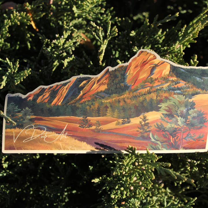 Flatirons Daybreak Vinyl Sticker for wholesale by V Dub Art