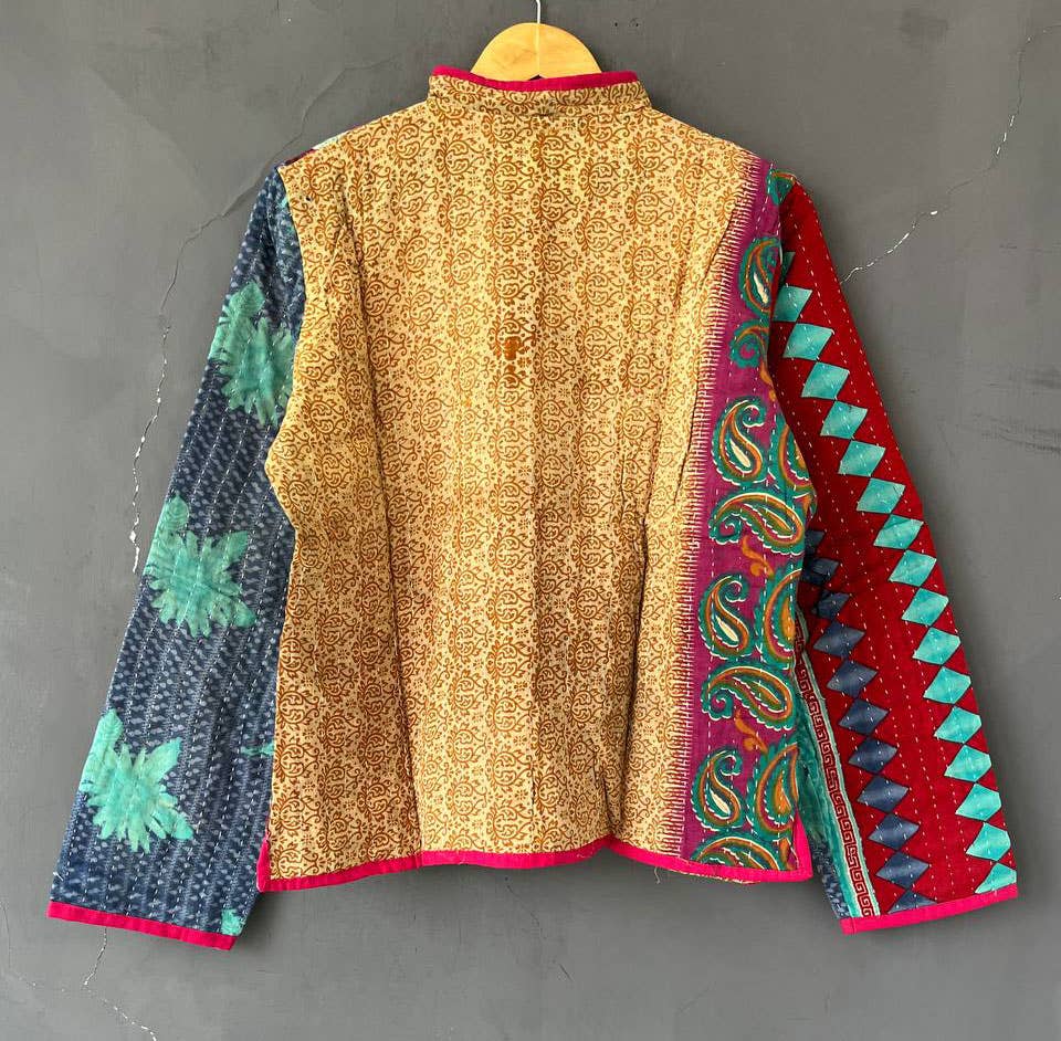 Bhawana Handicrafts – wholesale Jacka - Dam – 100% ren bomull blommig festklädd indisk Kantha jacka5