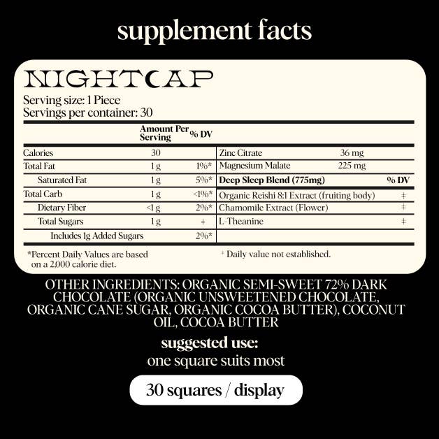 Alice Mushrooms - Wholesale Chocolate Bar - Nightcap Singles — mushroom chocolates for deep sleep 6