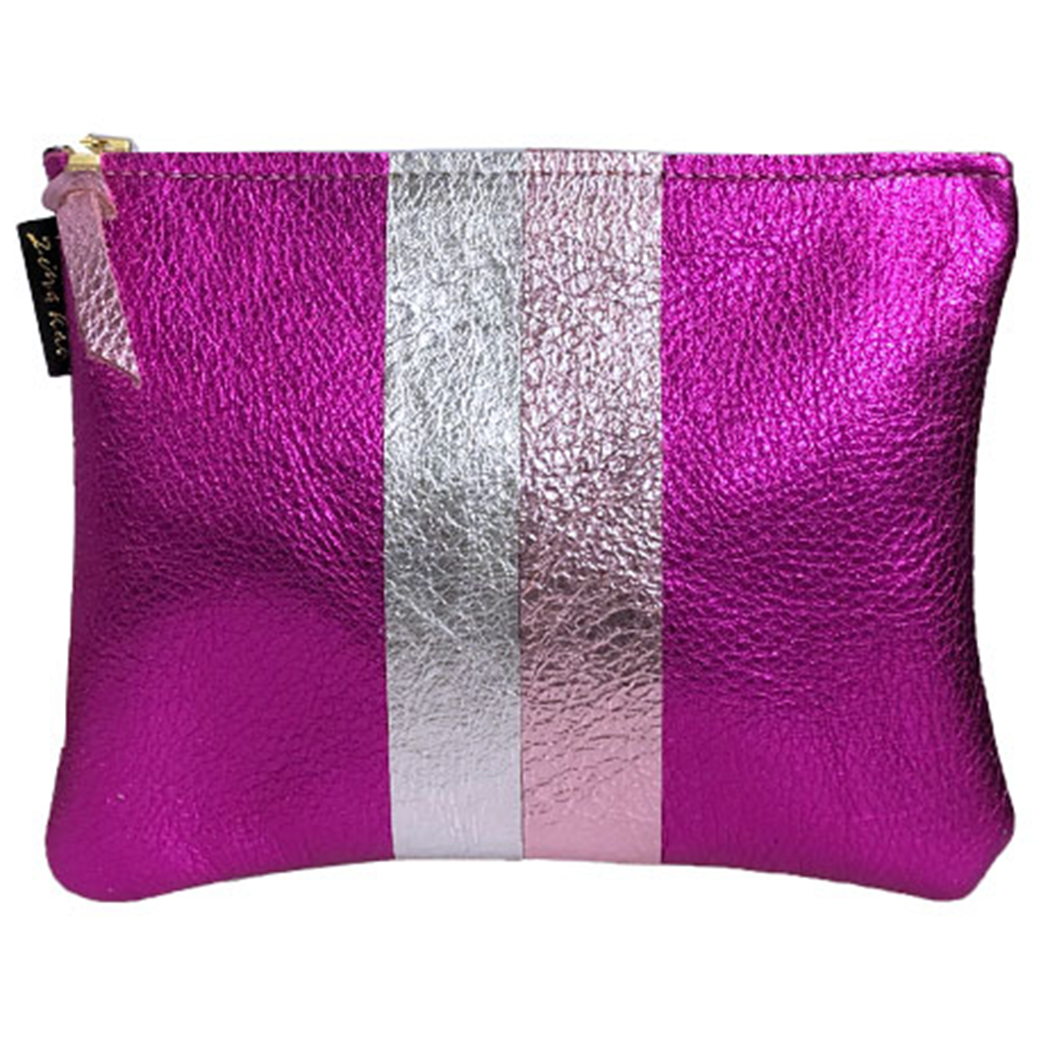 Zina Kao Exclusives - Wholesale Pouch - Women's - The Everyday Pouch: BRIGHT Metallic Stripes - 2 sizes! 3