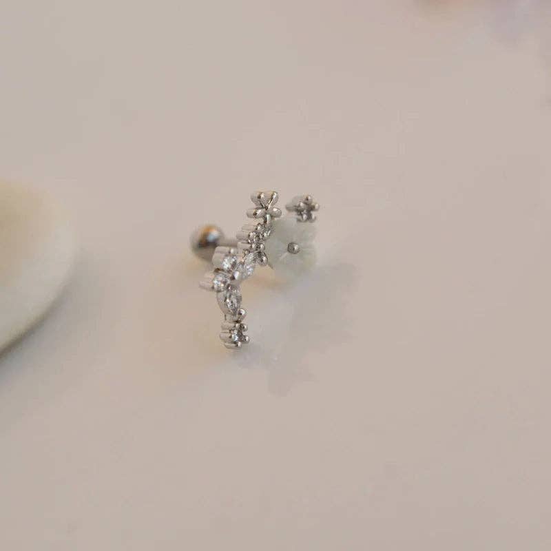 StockJWL - Wholesale Stud/Post Earrings - Magnolia Flower Earring, Earrings, Stud Earrings Stud  Piercing Helix Stud Cartilage Conch  Gold  Rose  Silver  Gift For Her7