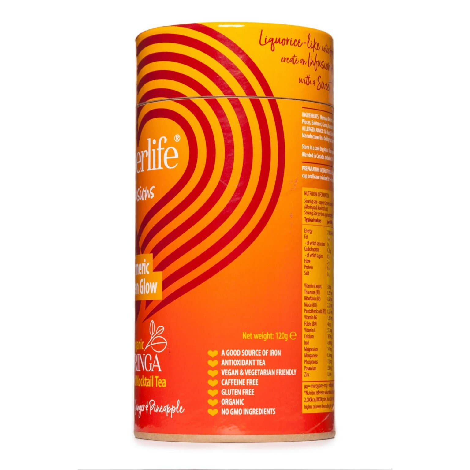 Superlife Infusions Beverages LTD – wholesale Health/detox tea – Moringa & Turmeric Golden Glow x20 tea bags3