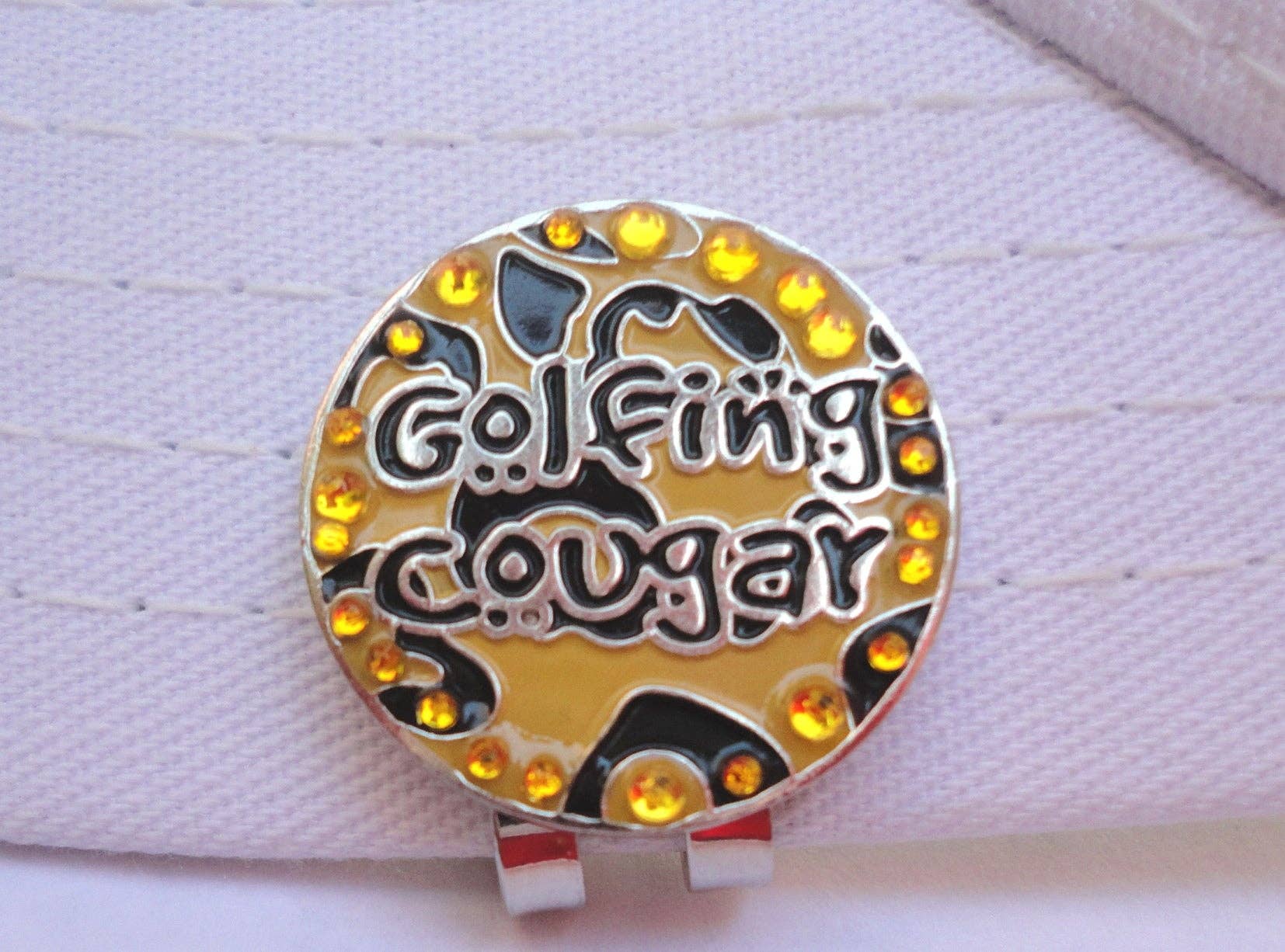 Fun Markers - Wholesale Sporting Accessories - Golfing Cougar with Crystals Ball Marker2