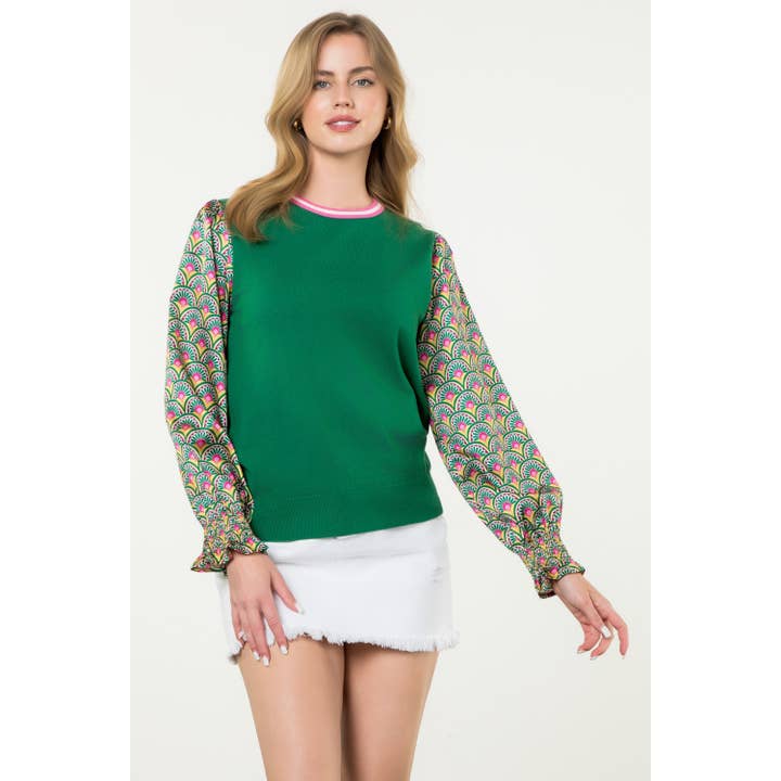 Haut à manches Bishop en techniques mixtes pour la vente par THML