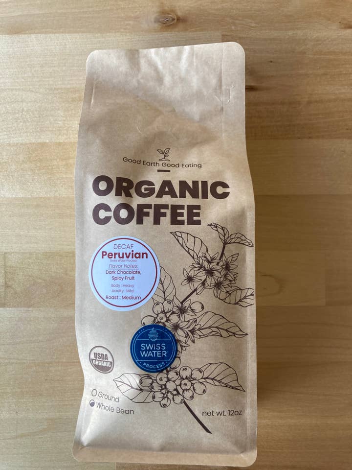 Organic Peruvian Decaf Coffee Whole/Ground for wholesale by Good Earth Good Eating