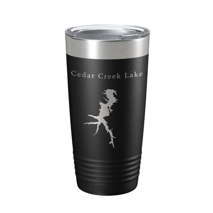 Cedar Creek Lake Map Tumbler Reisebecher, isoliert, lasergraviert, Kentucky, 20 oz für den Großhandel von CarveBright