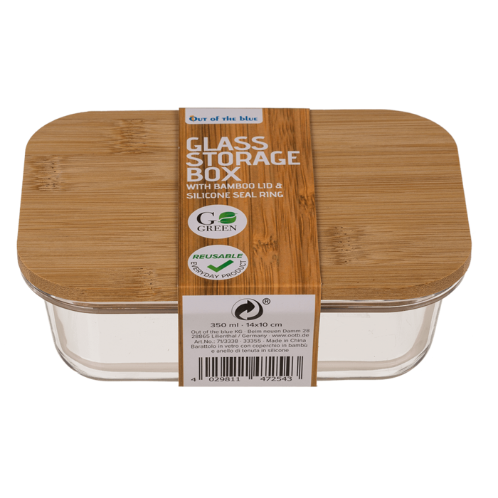 Out of the blue KG - Wholesale Food Storage Container - Glass storage box, for 360  ml, ca.15 x 11 cm,1