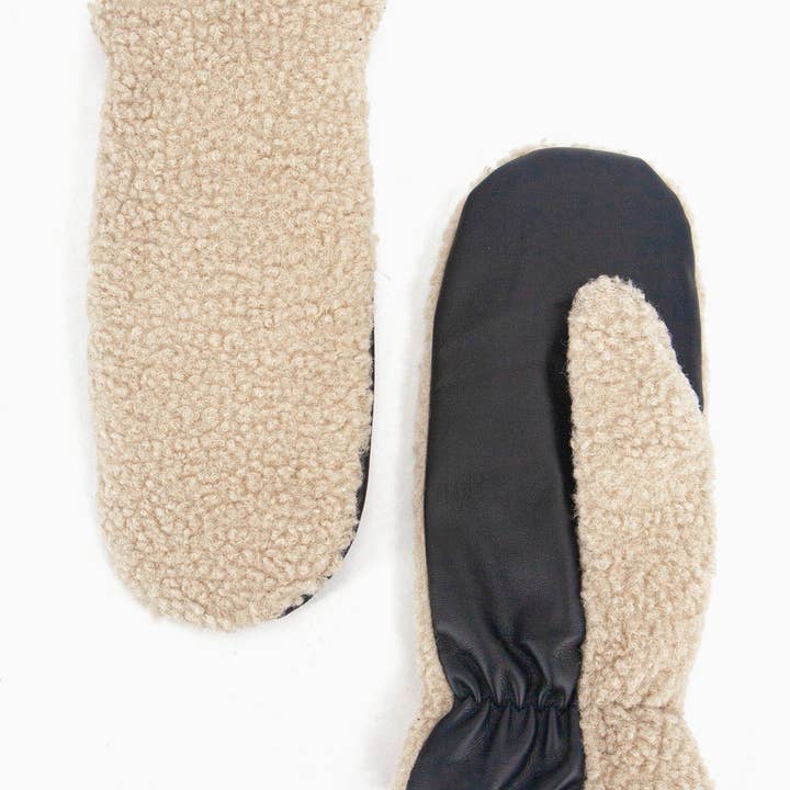 Sarta Accessories โ wholesale Mittens โ Women's โ Goldie Mitten Gloves - Cream, Borg0