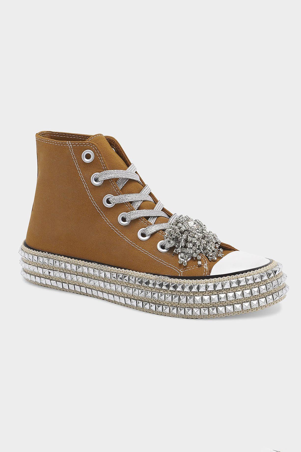 CCOCCI - Wholesale Lifestyle Sneakers - Women's - ASH-01 BEDAZZELED DECOR ROCKSTUD PLATFORM HIGH TOP SNEAKERS2