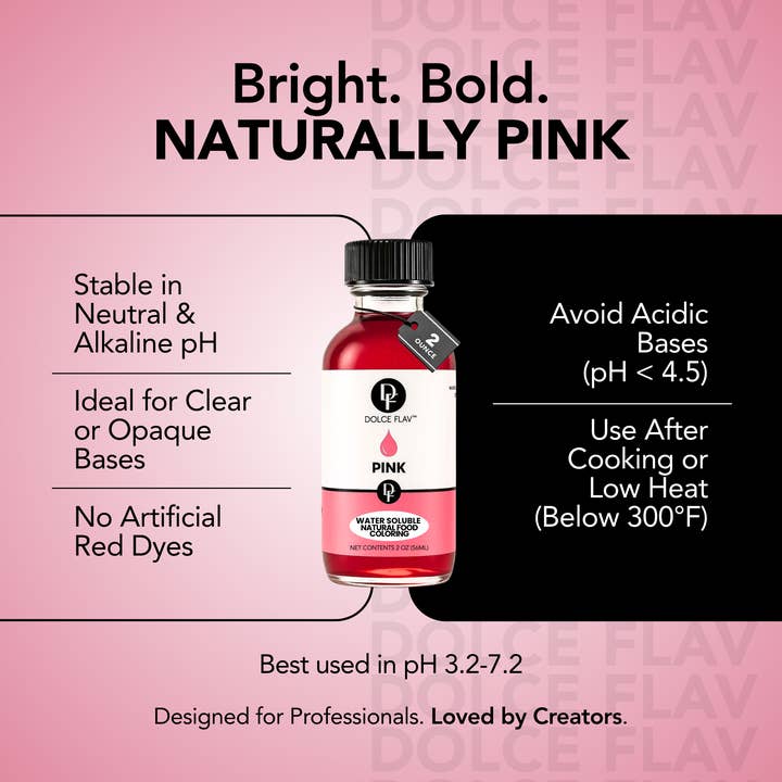Dolce Flav - Wholesale Cocktail mix/syrup - Natural Pink Food Color - Water Soluble5
