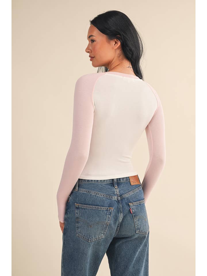 KIMBERLY C - Wholesale Knit Top - Women's - Y2K Raglan Long Sleeve Tee65