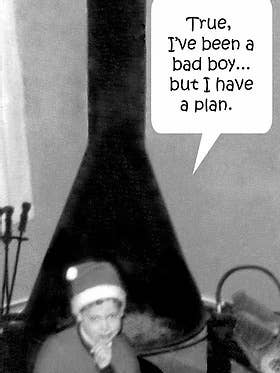 Santa Plan Bad Boy Has a Plan! Funny Christmas Greeting Card for wholesale by GrammaBurp Humorous Greeting Cards