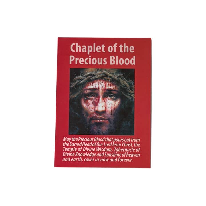 Chaplet of The Precious Blood Prayer Card Pamphlet (25/pk) for wholesale by Oremus Mercy