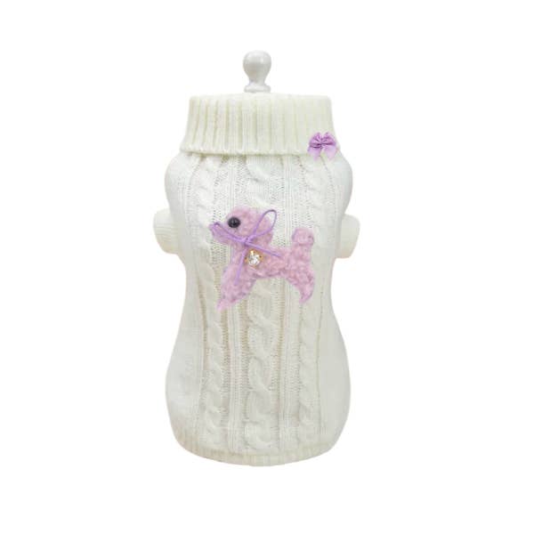 The Parisian Poodle Cable Knit for wholesale by Bark Fifth Avenue