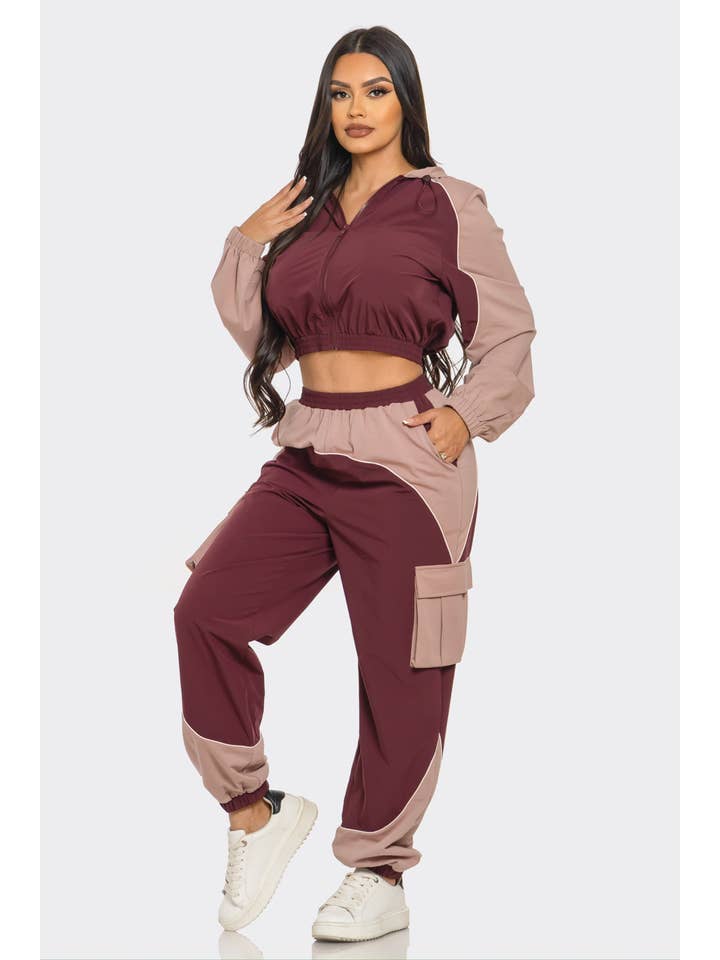 CAPSULLE - Wholesale Activewear Set - Women's - ACTIVE CONTRAST PIPING JOGGER SET