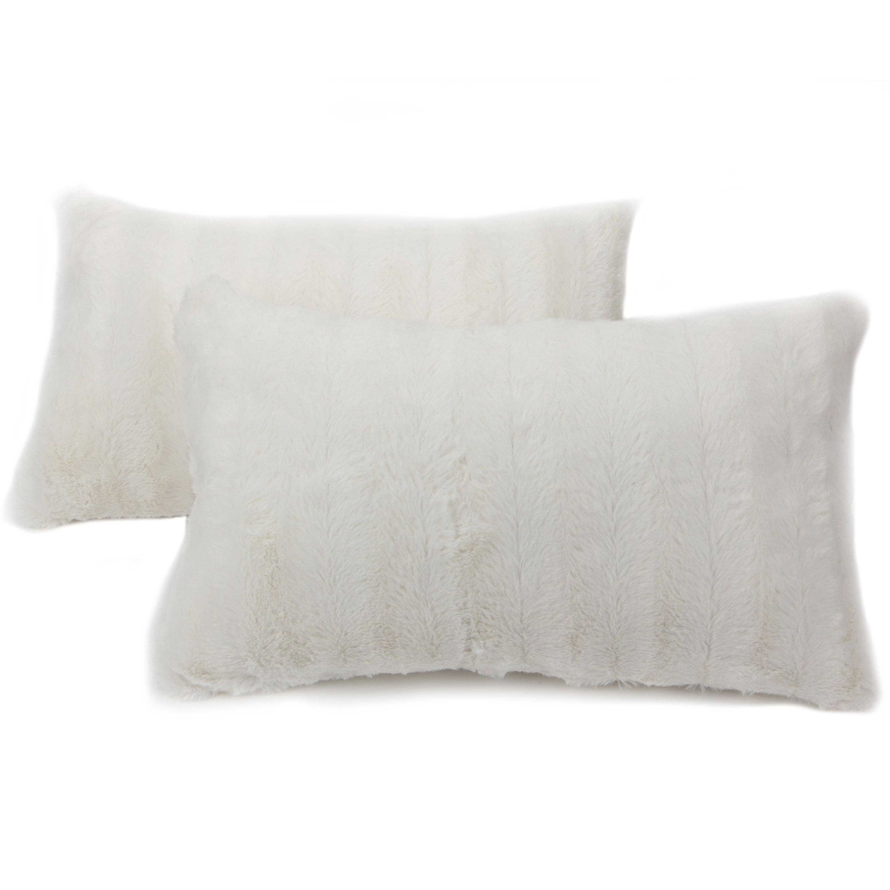Cheer Collection - Wholesale Throw/Decorative Pillow - 2-Pack Reversible 12"x20" Faux Fur and Microplush Pillows11