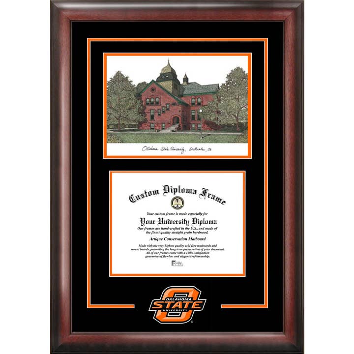 Oklahoma State Cowboys Spirit Graduate Diploma Frame for wholesale by Campus Images
