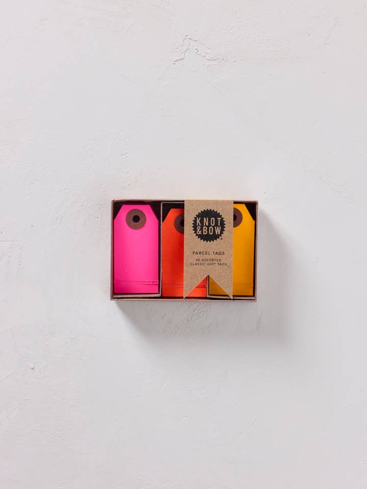 Warm Neon Parcel Tags Trio for wholesale by Knot & Bow