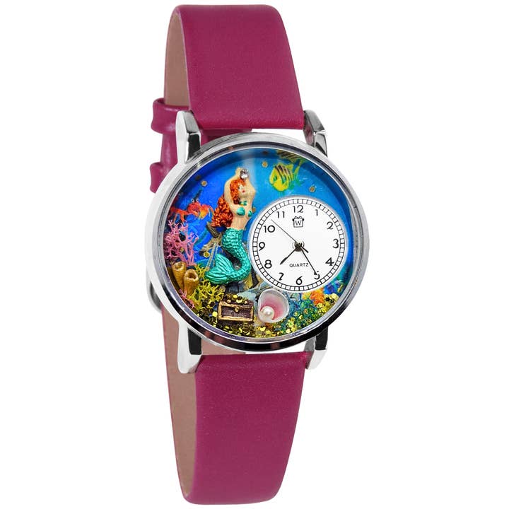 Mermaid 3D Watch | Handmade in USA | Gold or Silver for wholesale by Whimsical Gifts