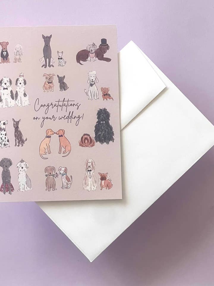 Congratulations on your wedding card - dogs for wholesale by Alexandra Schmeling Fine Art