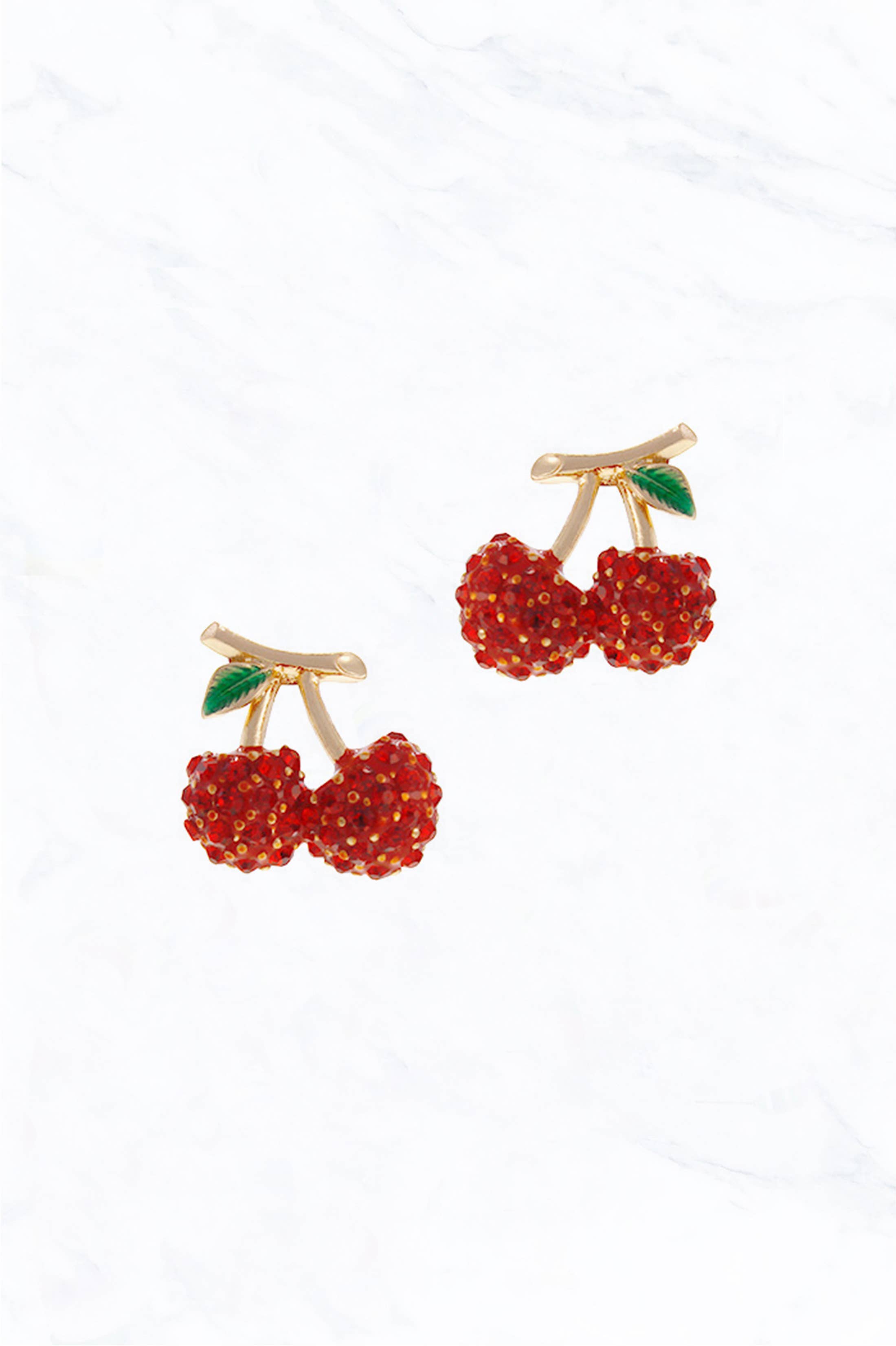 Gold/Rot Ohrringe mit Kirsche für den Großhandel auf Faire