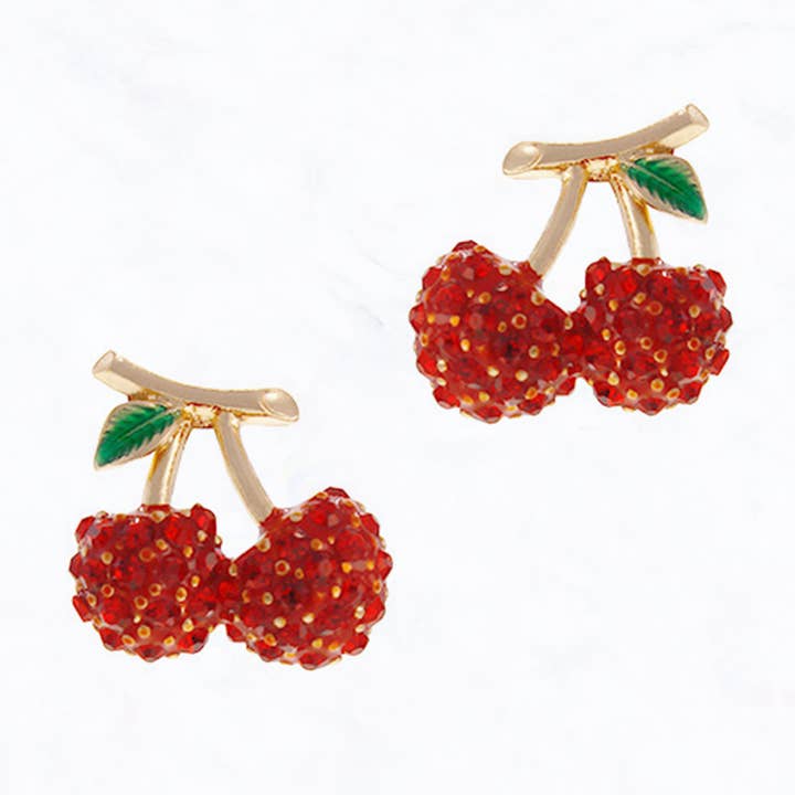 Gold/Rot Ohrringe mit Kirsche für den Großhandel auf Faire0