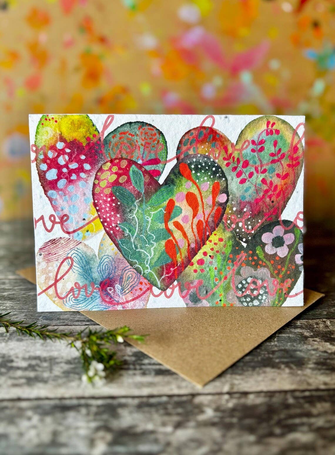Erika's Whimsical Art – wholesale Love card – Plantable Seed Paper Love Card, Blank Inside 2