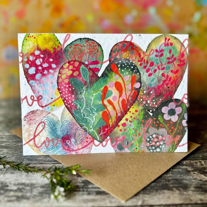 Erika's Whimsical Art – wholesale Love card – Plantable Seed Paper Love Card, Blank Inside 2