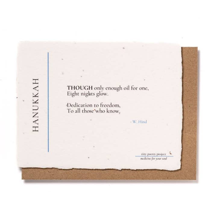 Hanukkah: Biglietto di Hanukkah piantabile con fiori selvatici per la vendita all'ingrosso da parte di tiny poetry project