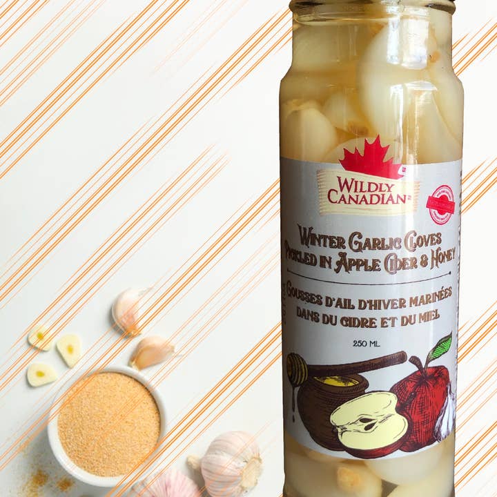 Wildly Canadian - Wholesale Pickled Vegetables - Winter Garlic Cloves Pickled in Apple Cider & Honey