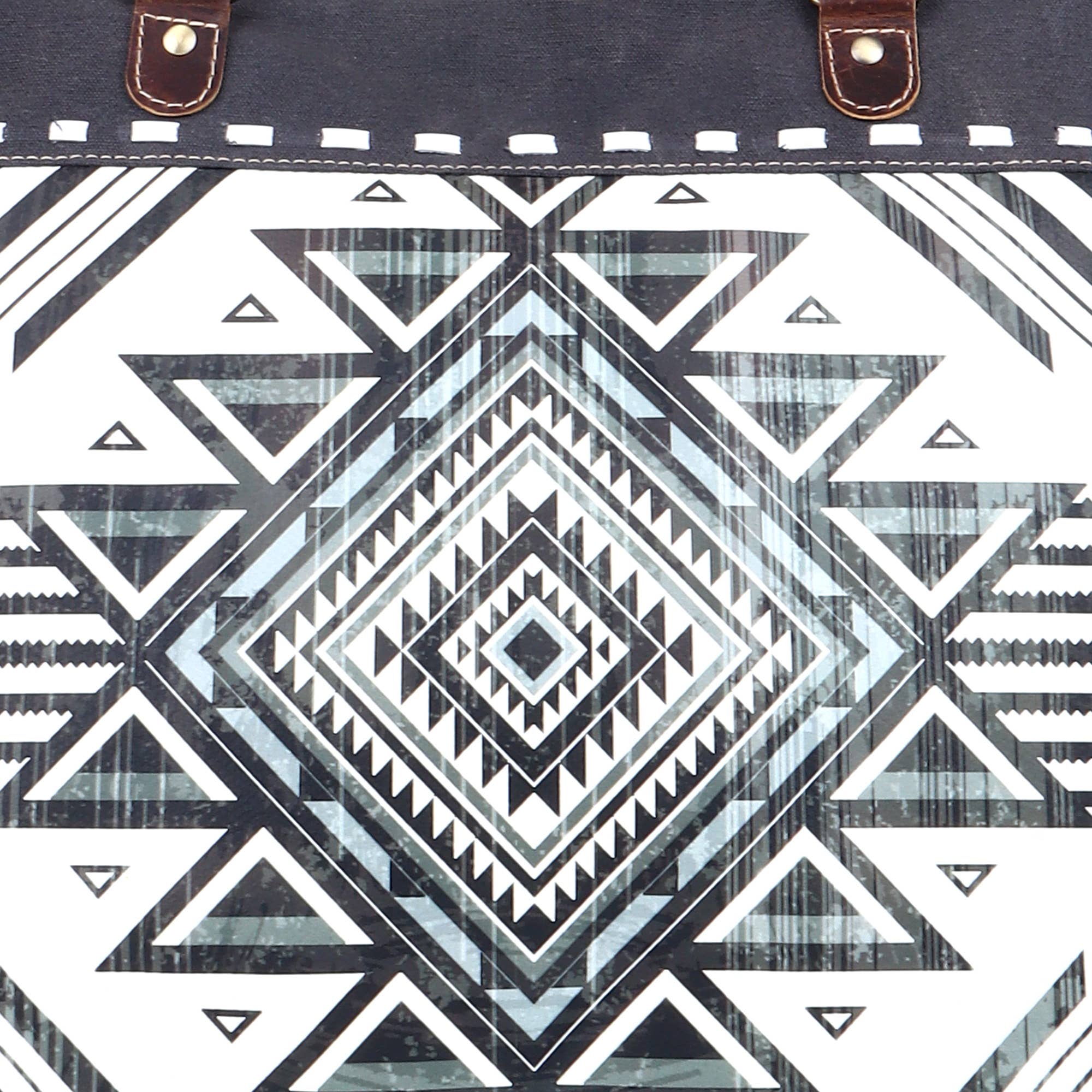 Sixtease Bags USA - Vente Sac de voyage – femme - Sac de week-end en toile et cuir pour femme - noir/blanc3