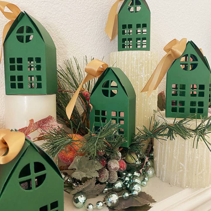 Wrapables.com - Wholesale Gift Box - Wrapables Christmas House Shaped Gift Boxes, Green9