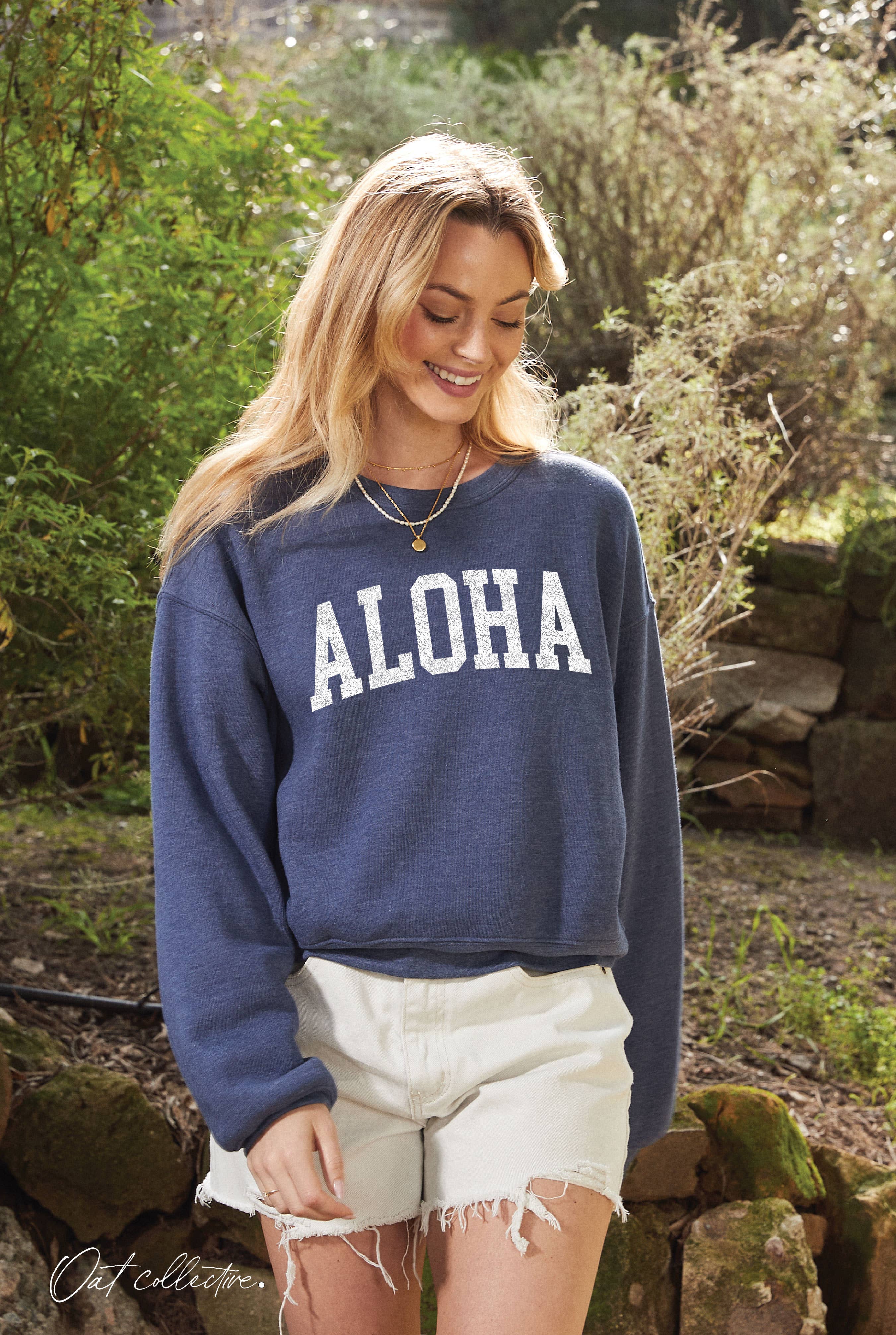 OAT COLLECTIVE - Vendita all'ingrosso Felpa stampata - Donna - Felpa Grafica ALOHA Mid13