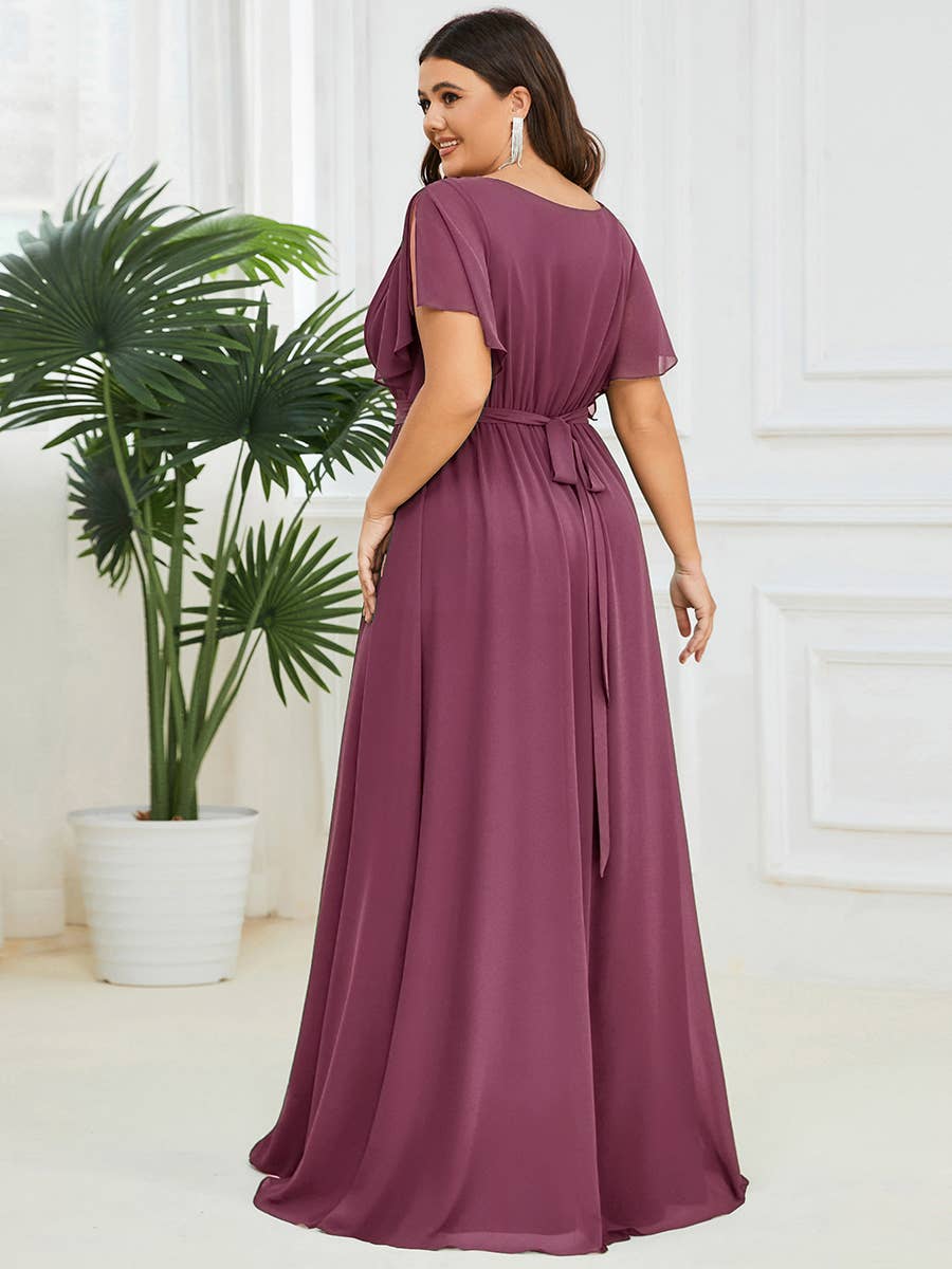Ever-Pretty - Vente Robe – femme - Robes de soirée à volants à manches courtes exclusives B2B20