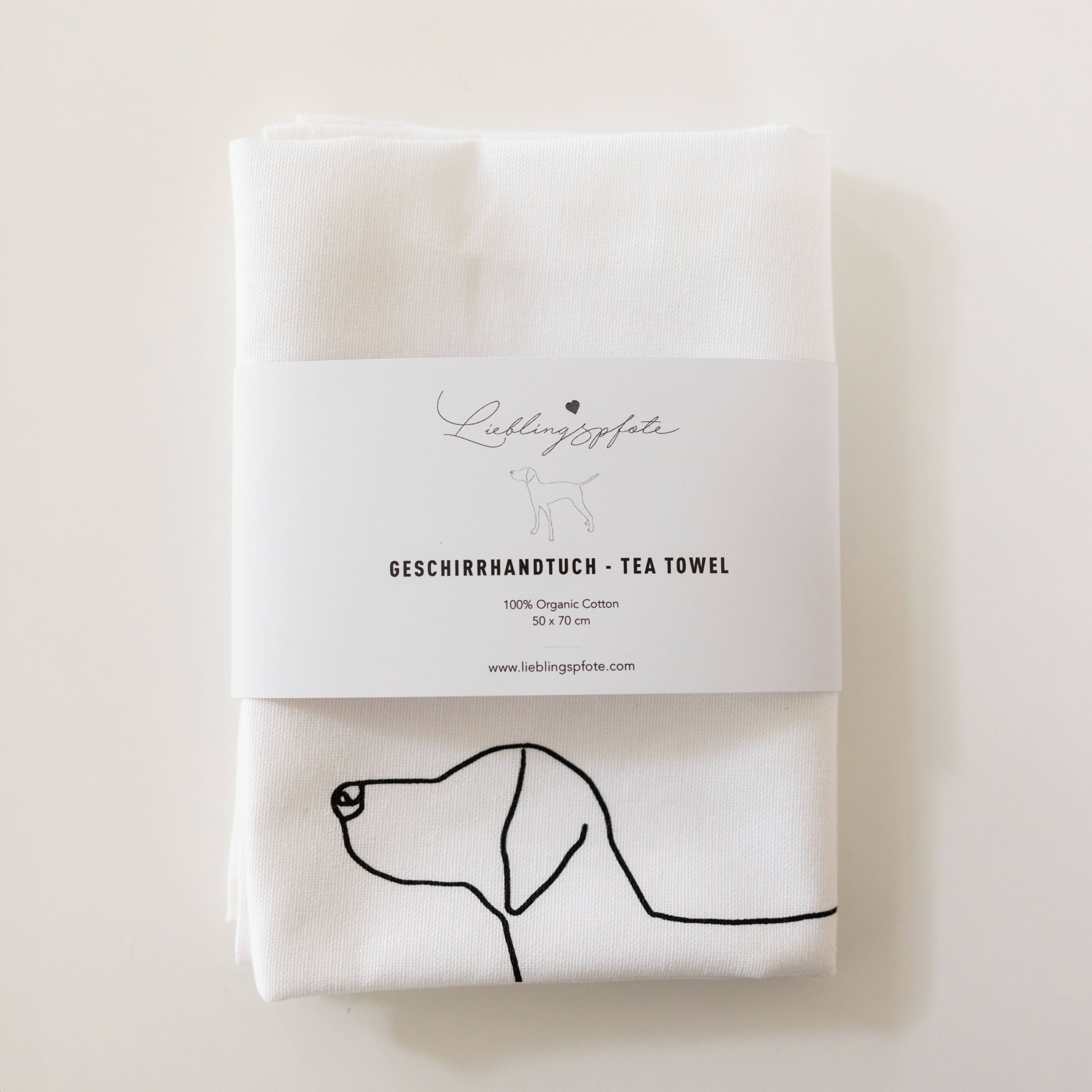 Lieblingspfote - Venta al por mayor Paño de cocina - Paño de cocina blanco con diseño de Vizsla3