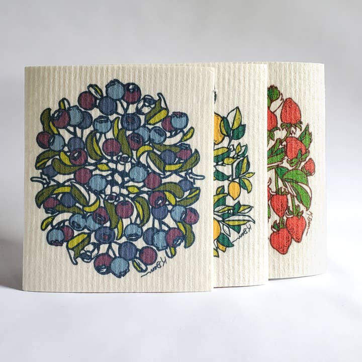 Little Green - Wholesale Dishcloth - Eco-Friendly Dishcloth Summer Blueberry, Swedish Dishtowel3