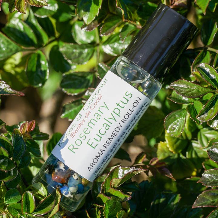 Roll-On per aromaterapia al rosmarino ed eucalipto per la vendita all'ingrosso da parte di Kisses of Coconut