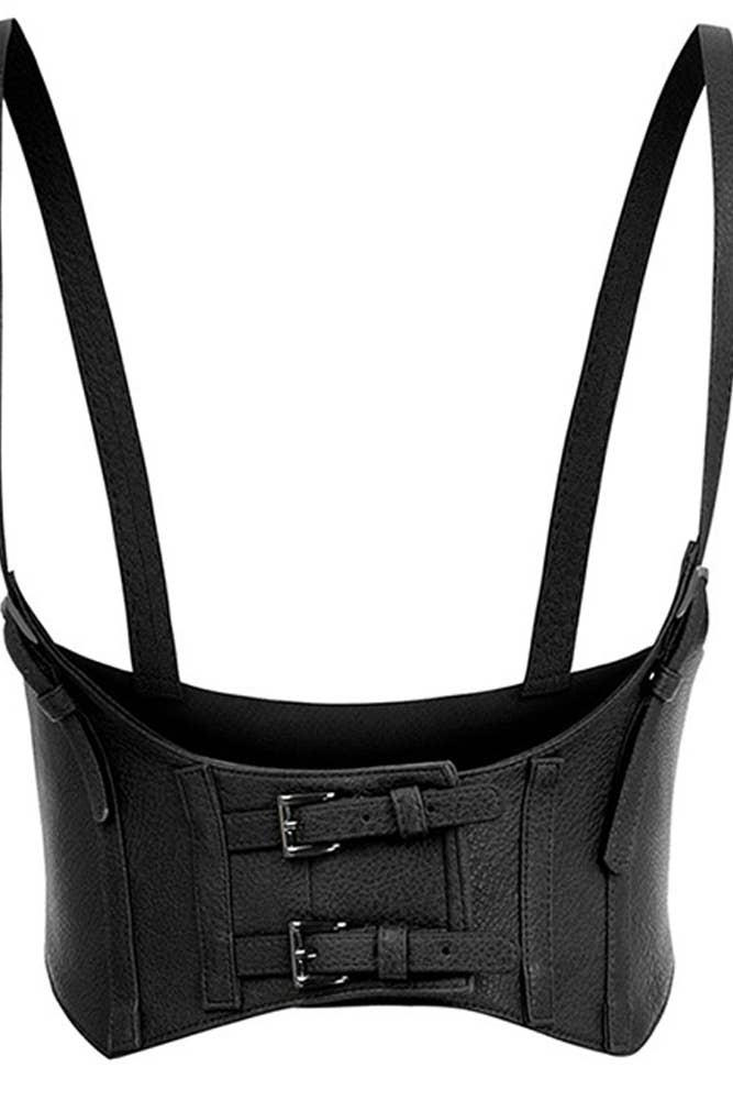 UNISHE - Wholesale Corset - Women's - Spaghetti Buckle Leather Corset YDL0233