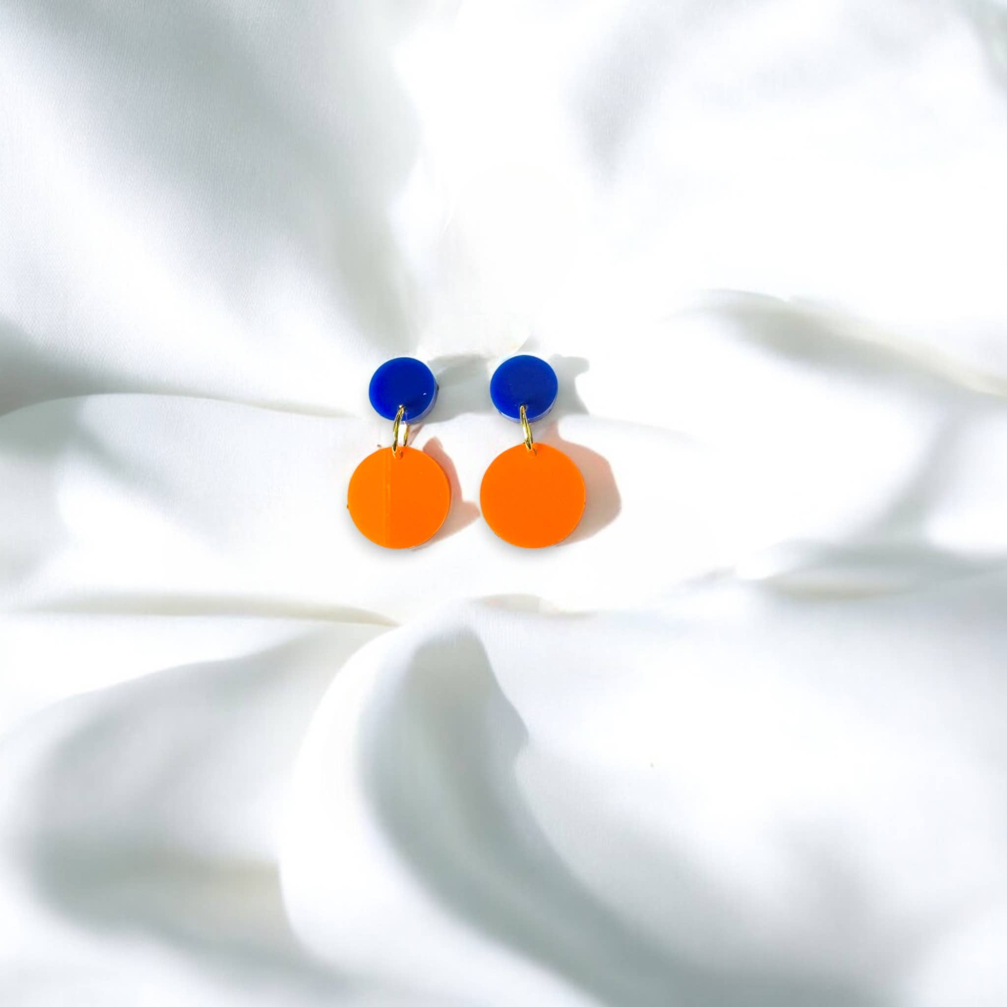 Fish Towne Designs, LLC - Wholesale Dangle Earrings - Orange and Blue Game Day Earrings1