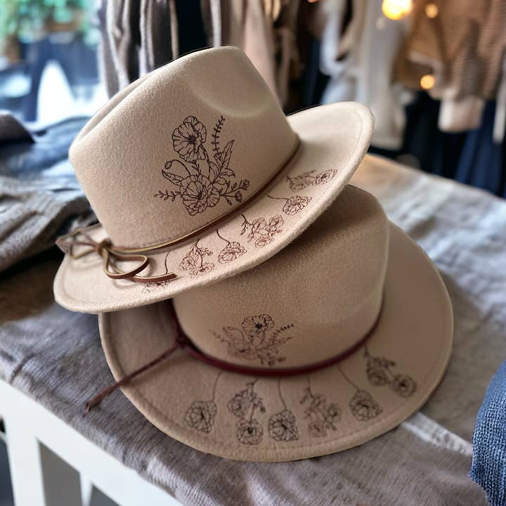 Wild Indigo - Vente Chapeau en feutre - femme - Chapeaux Mommy & Me Burnt Hats Fedora0