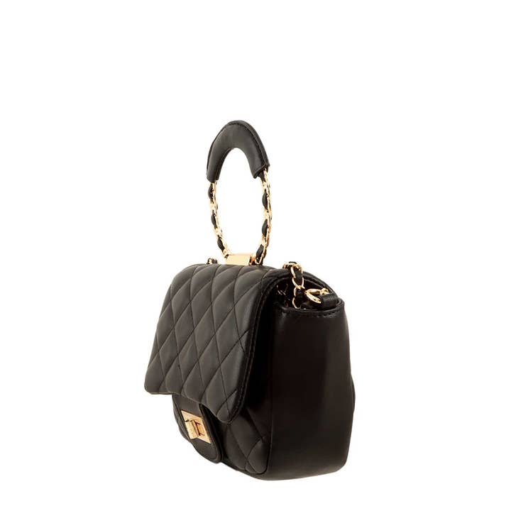 anbfashion - Vente Sac à main avec poignée sur le dessus – femme - Sac à bandoulière rond matelassé en forme de diamant