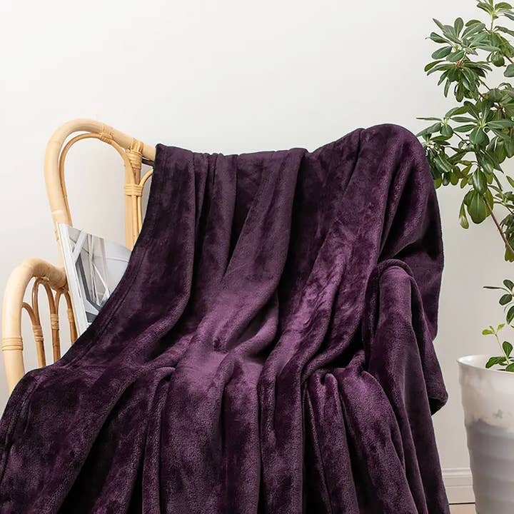 home mart goods - Wholesale Throw Blanket - Purple Super Soft Plush Warm Cozy Bed Throw Flannel Blanket1