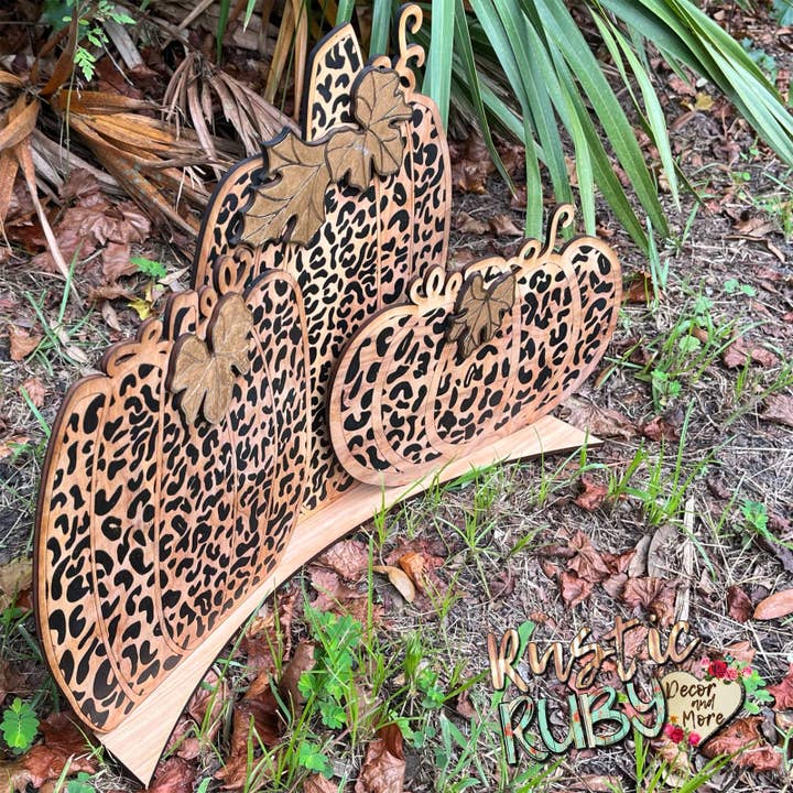 Rustic Ruby Decor and More LLC - Wholesale Decorative Tabletop Object - Cheetah Pumpkins5