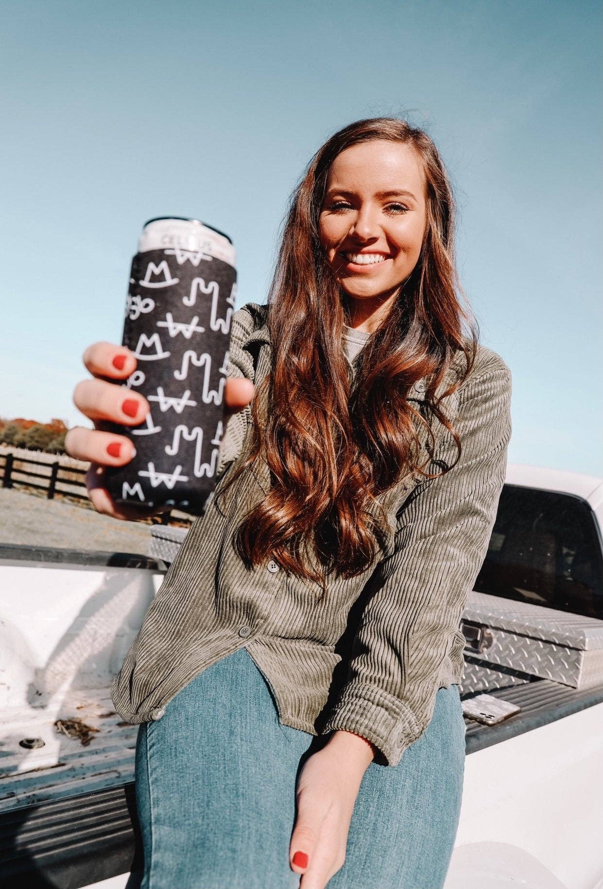 The Front Porch Label - Vendita all'ingrosso Rivestimenti per bottiglie e lattine - Black Brandin' Tall Coozie, confezione da 21