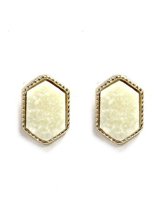 MiMi Wholesale - Wholesale Stud/Post Earrings - VE2334 Peggy Druzy Hexagon Post Earrings11